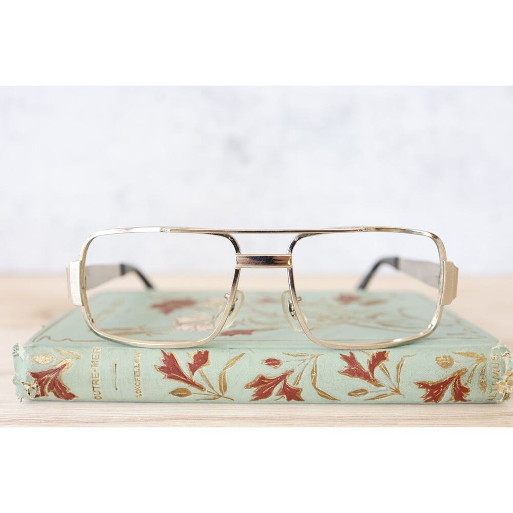 Vintage 1970s Eyeglasses Austria 50-20 Aviator Brushed Silver Toned Retro
